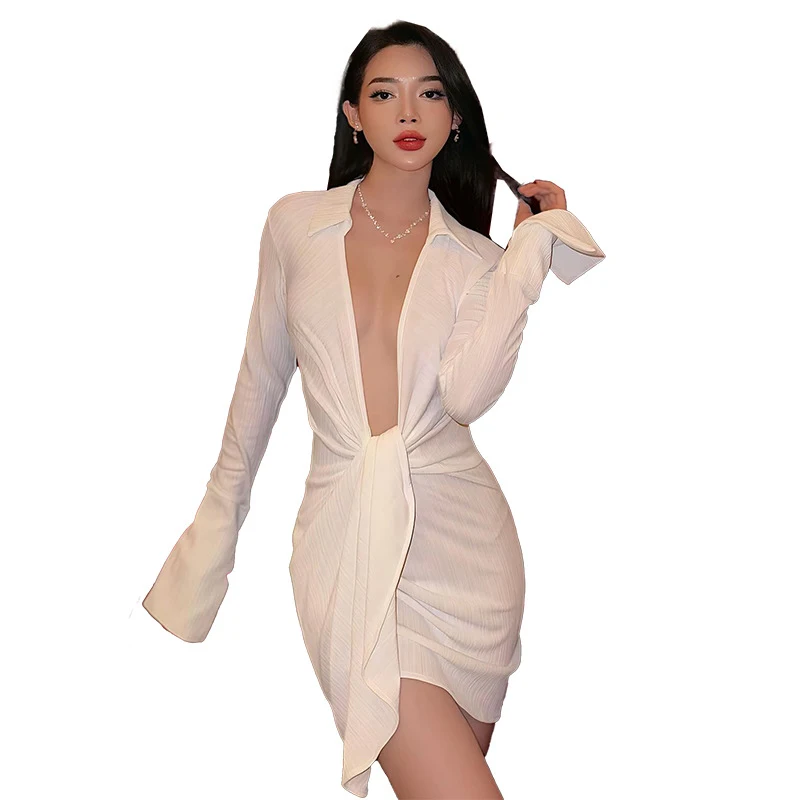 Title 22, Temperament Sexy V-neck Long Sleeve Dress Women