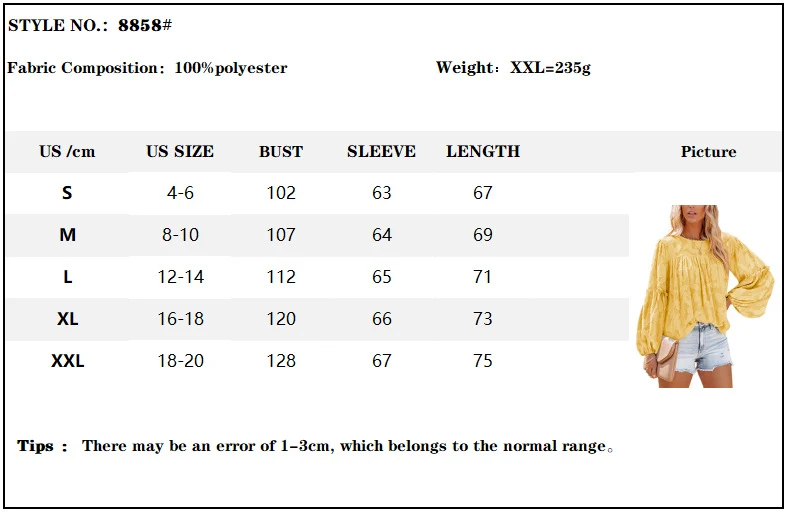 Title 1, Chiffon Jacquard Floral Texture Lantern Sleeve ...