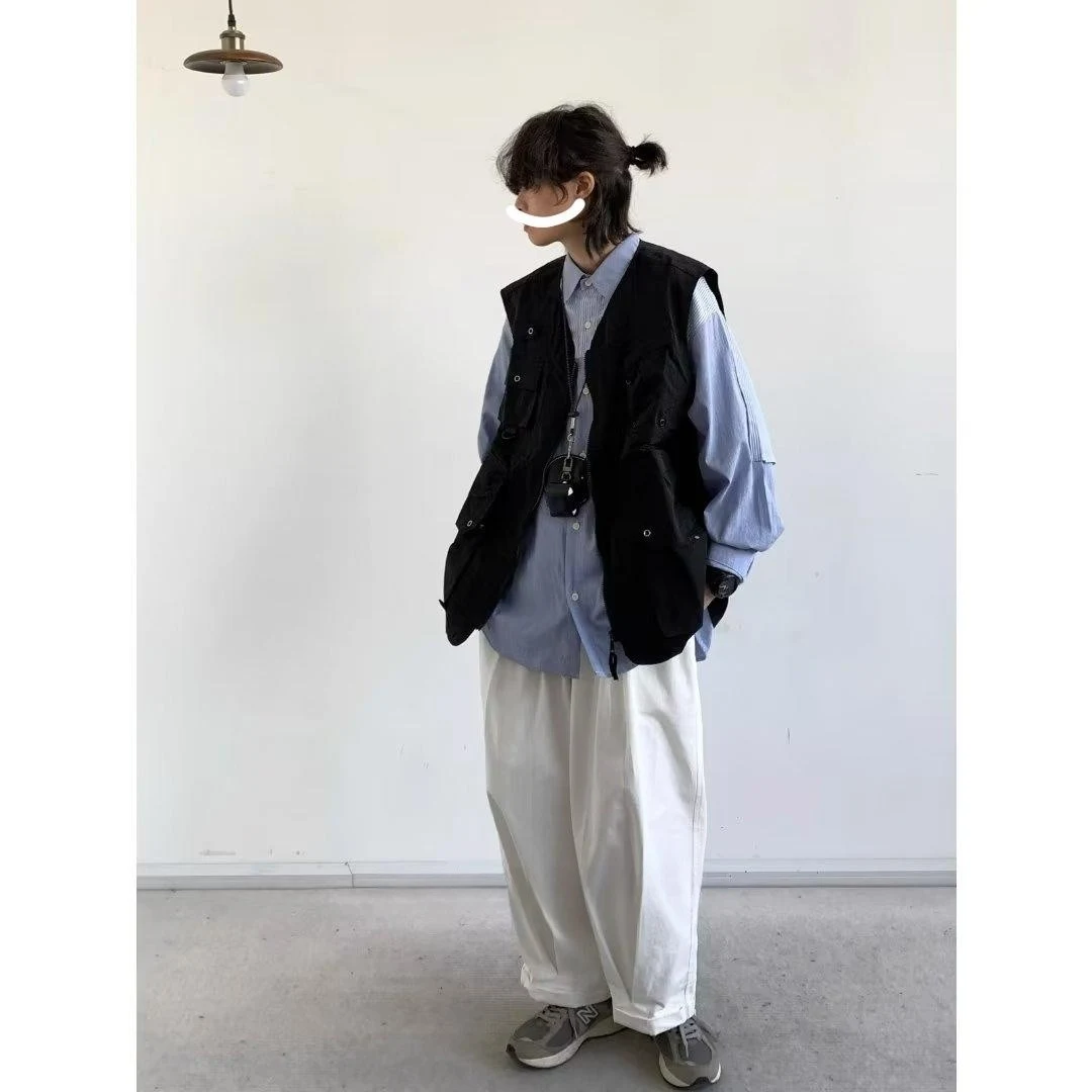 Japanese-style Retro Loose Cargo Vest for Men & Women, Multi-pocket Outdoor Mechanical Style Coat. Perfect for versatile — photo 11