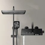 Juego de ducha de cobre con pantalla digital de temperatura constante para baño doméstico ofrece agua perfecta. — foto 3