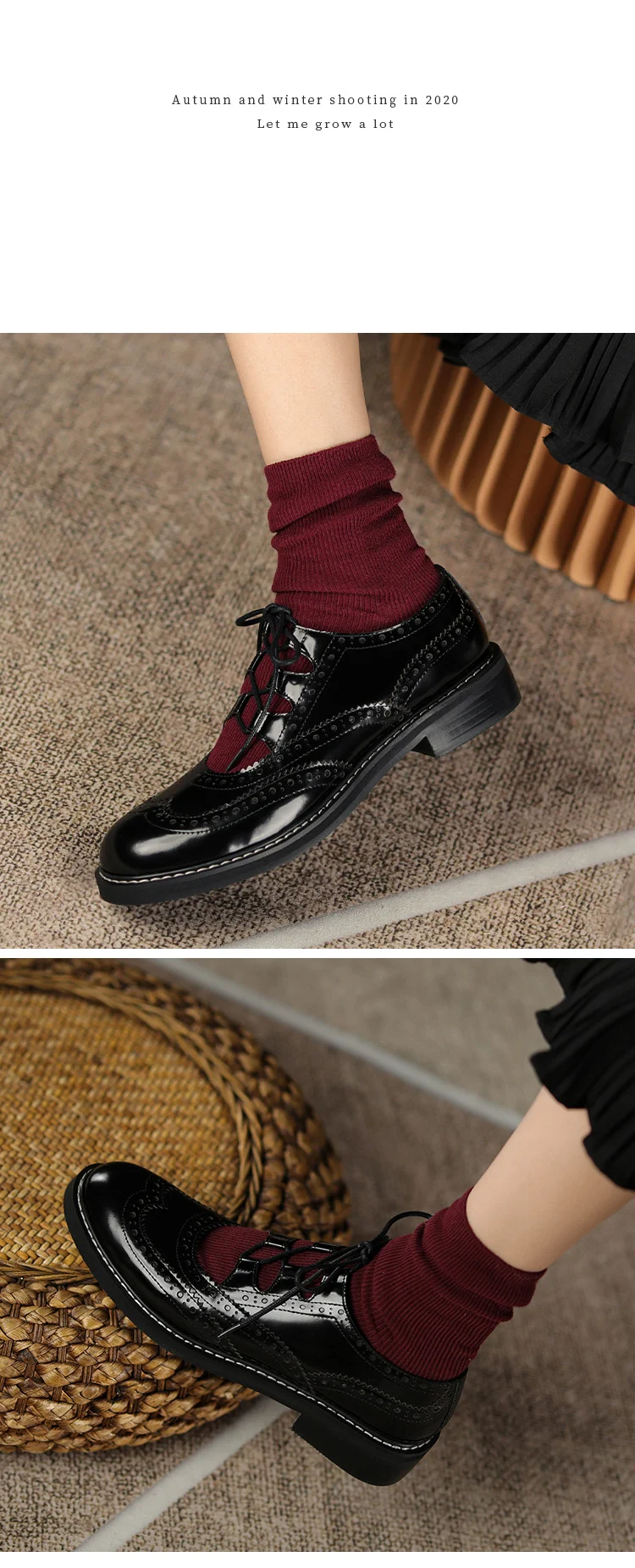 Title 10, Mocassins femininos com cadarço, couro enverniz...