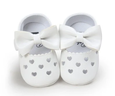 My0-1 Love babyschoentjes met geborduurde strik, zachte zool, voor binnen, comfortabele en schattige schoentjes voor de allerkleinsten. — foto 1