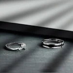 Anel de prata esterlina para casais Moda romântica Joia para presente perfeita para noivado e casamento Design elegante e duradouro — foto 7