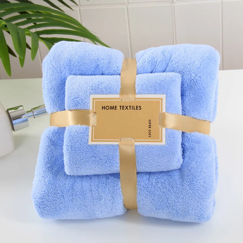Title 2, Coral fleece bath towel set, super soft and abs...