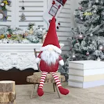 Decoração de janela Boneco de Velho Sem Rosto Natalino, cria ambiente festivo, fácil de pendurar, perfeito para a decoração de Natal. — foto 6