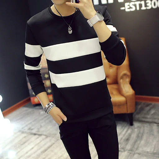 Title 6, Striped color block sweatshirt