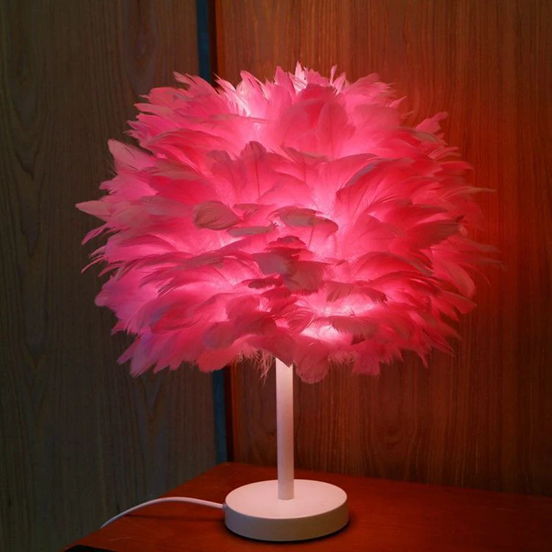 Bedroom Artistic Feather Table Lamp Decorative and stylish lighting Creates a relaxing atmosphere with soft, gentle ligh — photo 1