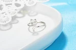 Anel de gato fofo de moda linear, um acessório adorável para mulheres. Perfeito para uso diário e um presente ideal para amantes de gatos. — foto 8