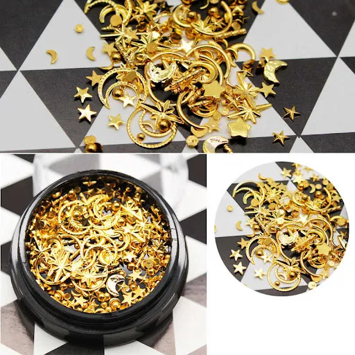 Title 3, Japanese Alloy Hollow Star And Moon Nail Jewelr...