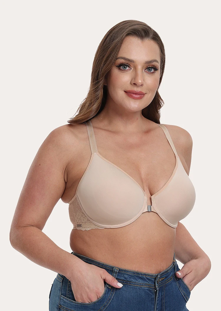 Title 3, Thin Cup Steel Ring Front Closure Bra Underwear...