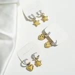 Orecchini in zircone a stella e luna asimmetrici di alta qualità per donne, orecchini di personalità di nicchia, eleganti. — foto 7