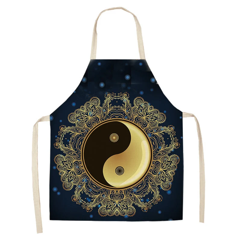 Delantal de cocina para mujer con estampado mandala de lino y algodón, elegante y transpirable, perfecto para cocinar y hornear. — foto 60