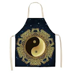 Delantal de cocina para mujer con estampado mandala de lino y algodón, elegante y transpirable, perfecto para cocinar y hornear. — foto 60