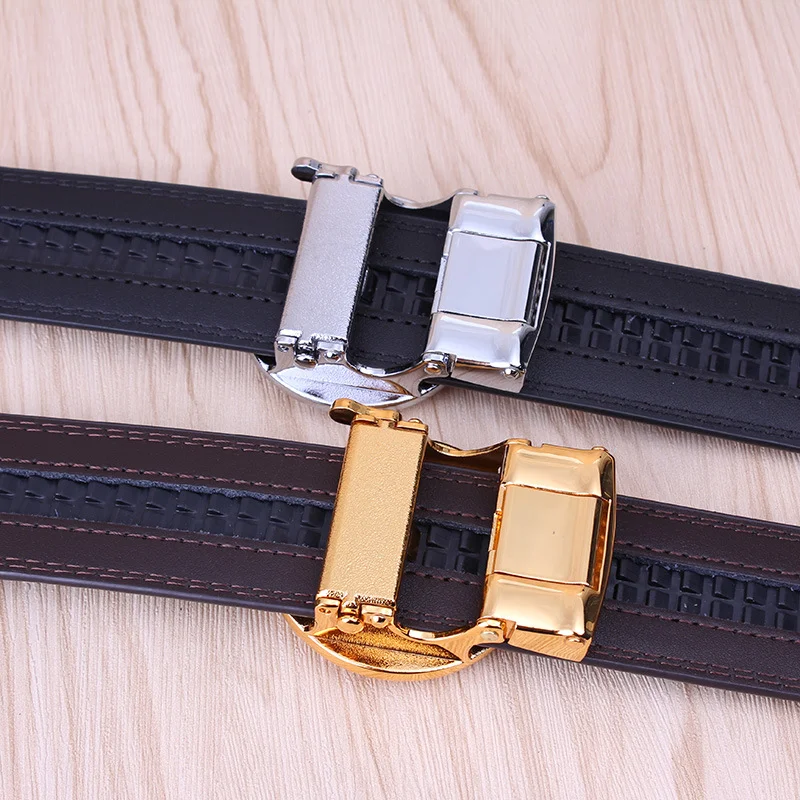 Time Goes By Leather Automatic Buckle Men's Belt Experience ultimate comfort and style with this premium leather belt. E — photo 5