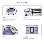 Folding Pet Playpen Enclosure Running Tent Fence Crate Puppy Rabbit Dog Cat Kitten Delivery Room Kennel Cage Pop up Hous — photo 2