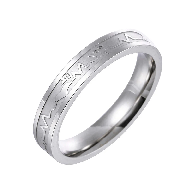 Anel ECG de aço titânio para moda masculina e feminina. Monitore sua saúde cardíaca com estilo e sofisticação. Design elegante e funcional. — foto 2