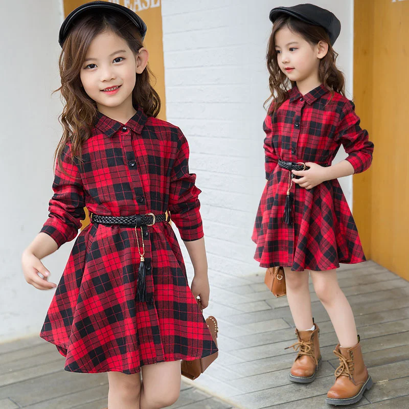 CUHK Mädchen-Kleid mit Karomuster und Taillenbetonung. Bequem und stilvoll für Mädchen, ideal für besondere Anlässe und den Alltag. — foto 3