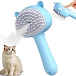 4 in 1 Cat Steam Brush with handle, rubber pet misting brush with release button. Dog comb with cleanser. Ultimate groom — photo 9