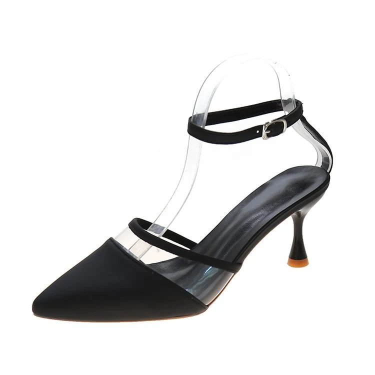 Koreaanse fashion pointed fairy buckle high heels voor dames, populair Net Red design, groothandel voor wederverkoop, elegante uitstraling. — foto 1
