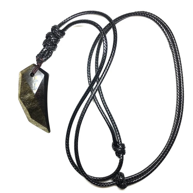 Title 4, Pingente Dente de Lobo Obsidiana Areias Naturai...