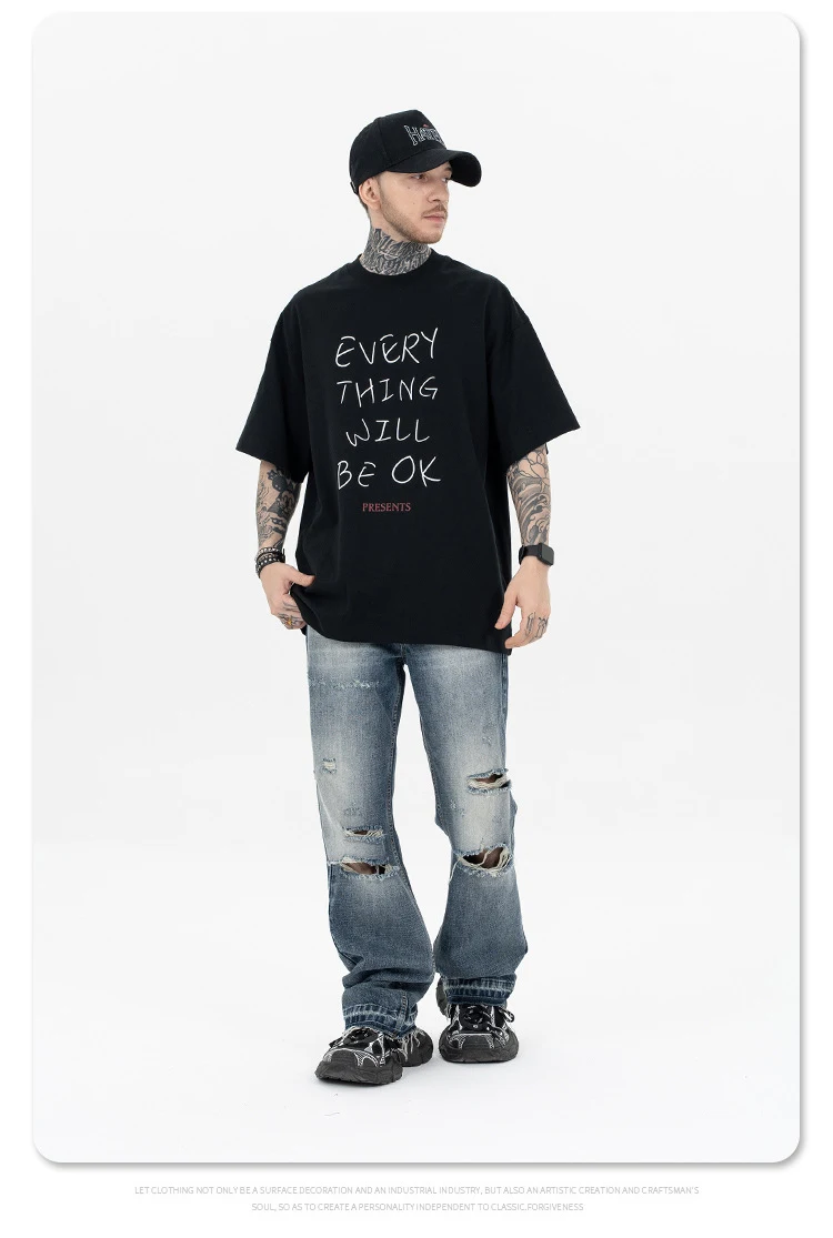 Title 8, Camiseta Casual Simple con Letras Creativas par...
