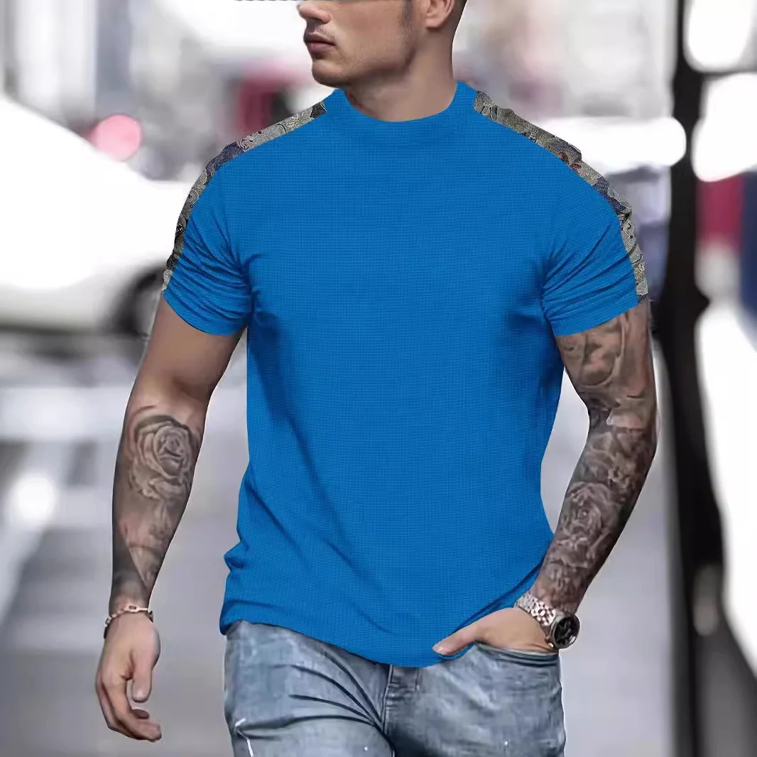 Title 8, Camiseta Masculina Manga Curta Europeia e Ameri...