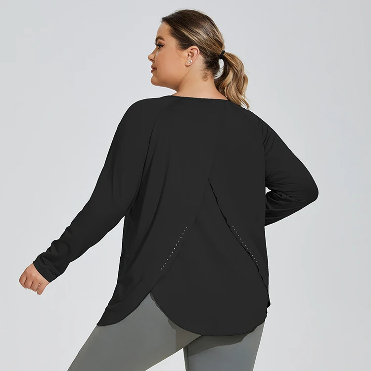 Title 2, Plus Size Slit Beauty Back Yoga Clothes Womens...