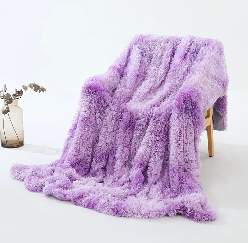 Title 4, Warm Fluffy Shaggy Throw Blanket Bedspread, Fau...