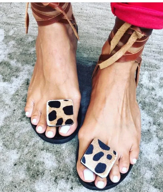 Title 4, Lace up Roman sandals for women, perfect for su...