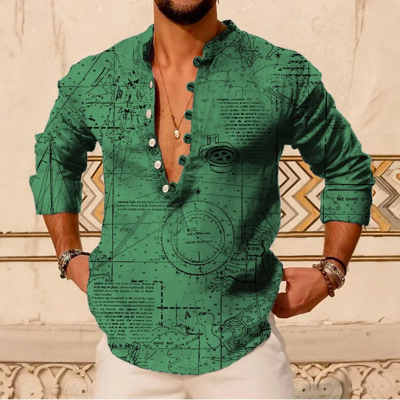 Title 10, Camisa masculina Young Casual fina com estampa,...