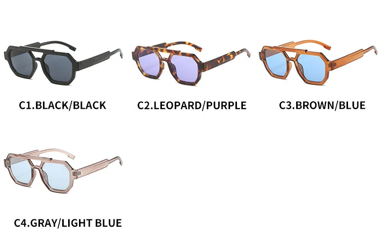 Polygon Double Beam Sunglasses Pilot Sunshade style. Offering superior sun protection with a modern design. Perfect for — photo 2