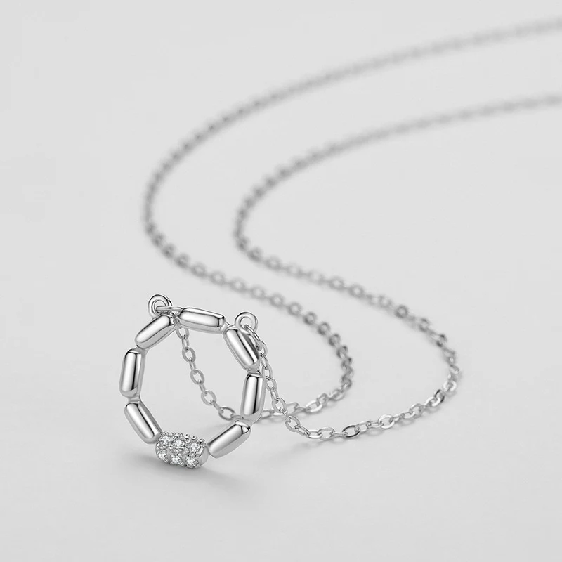 Colar redondo de prata S925 para mulheres, estilo europeu e americano, um acessório elegante e sofisticado para você. — foto 6