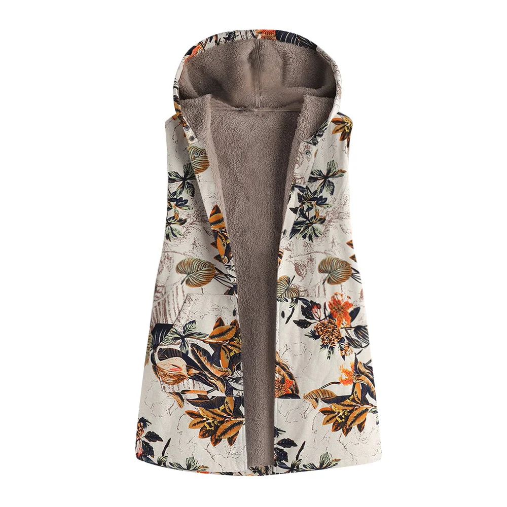 Title 4, Womens Printed Hooded Sleeveless Top Plush Jac...