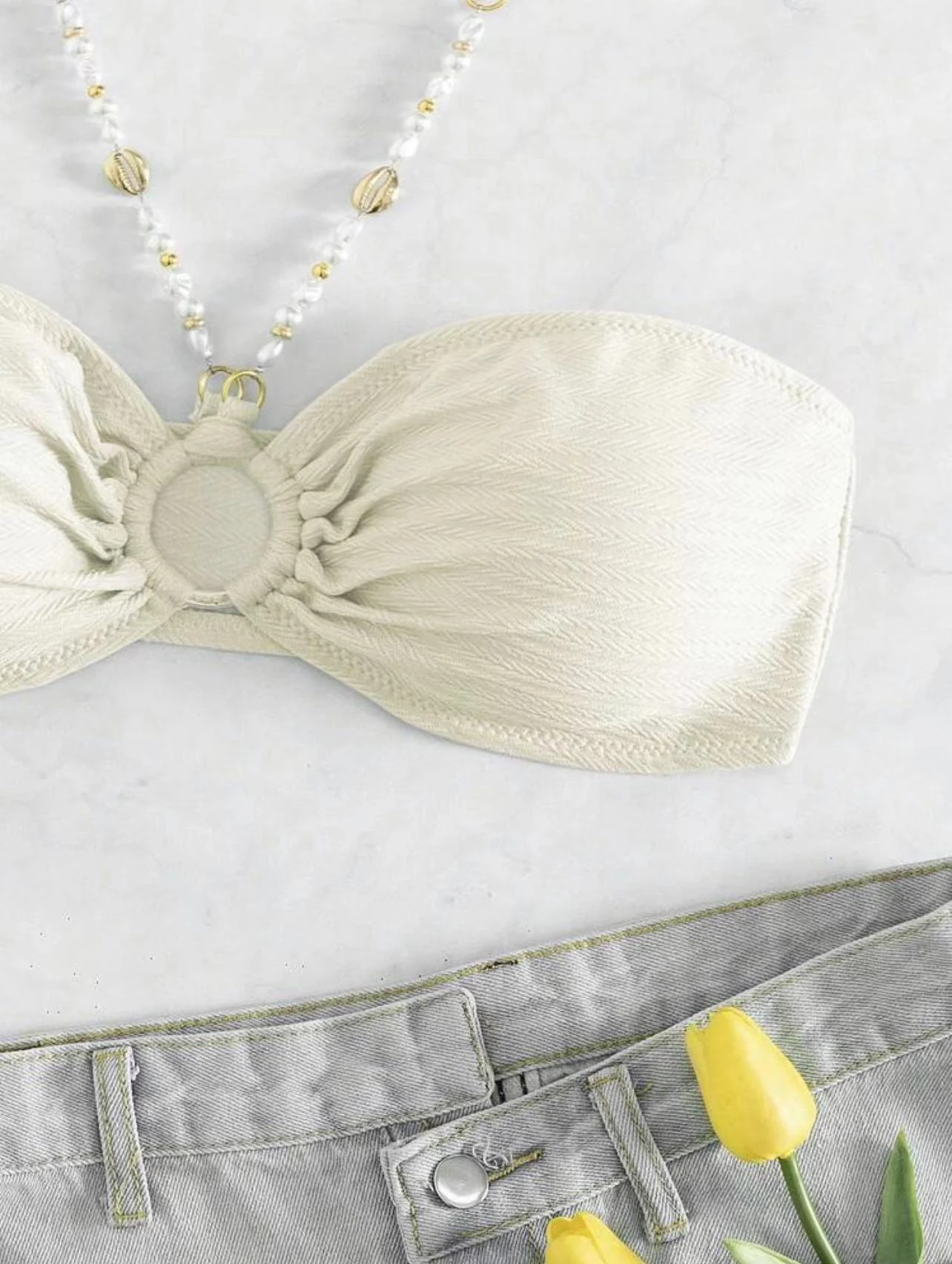 Title 2, New Pure Color Halter Womens Beach Bikini Perf...