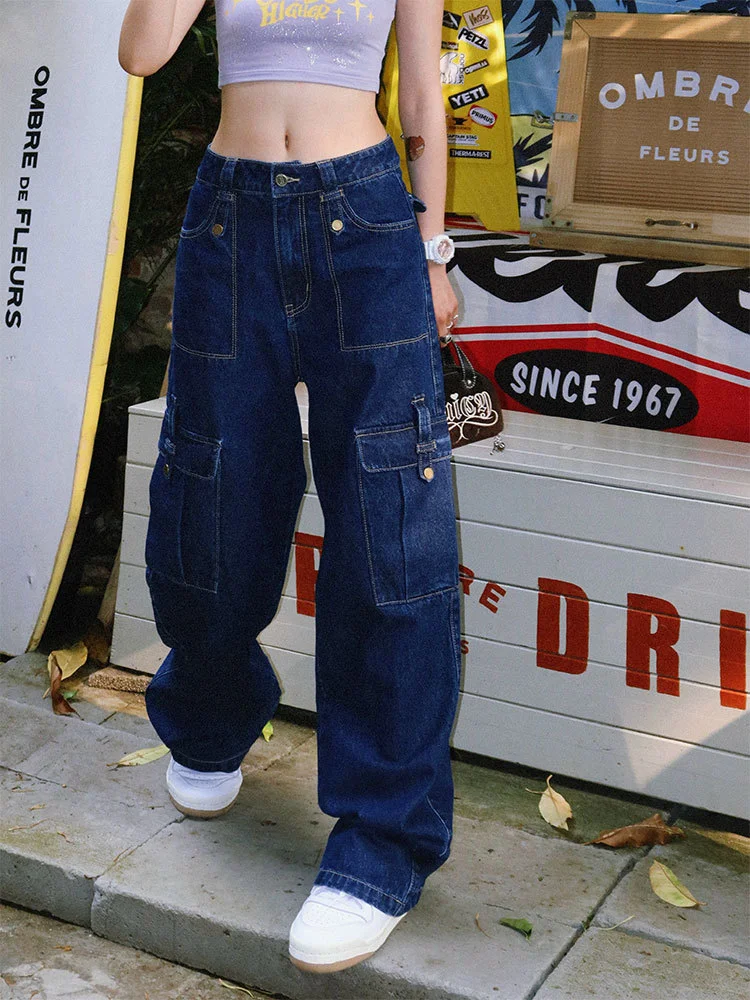 Design Sense American Retro High Waisted Straight Leg Jeans For Women. Experience comfort and style with these flatterin — photo 3