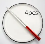 4pcsRed silver