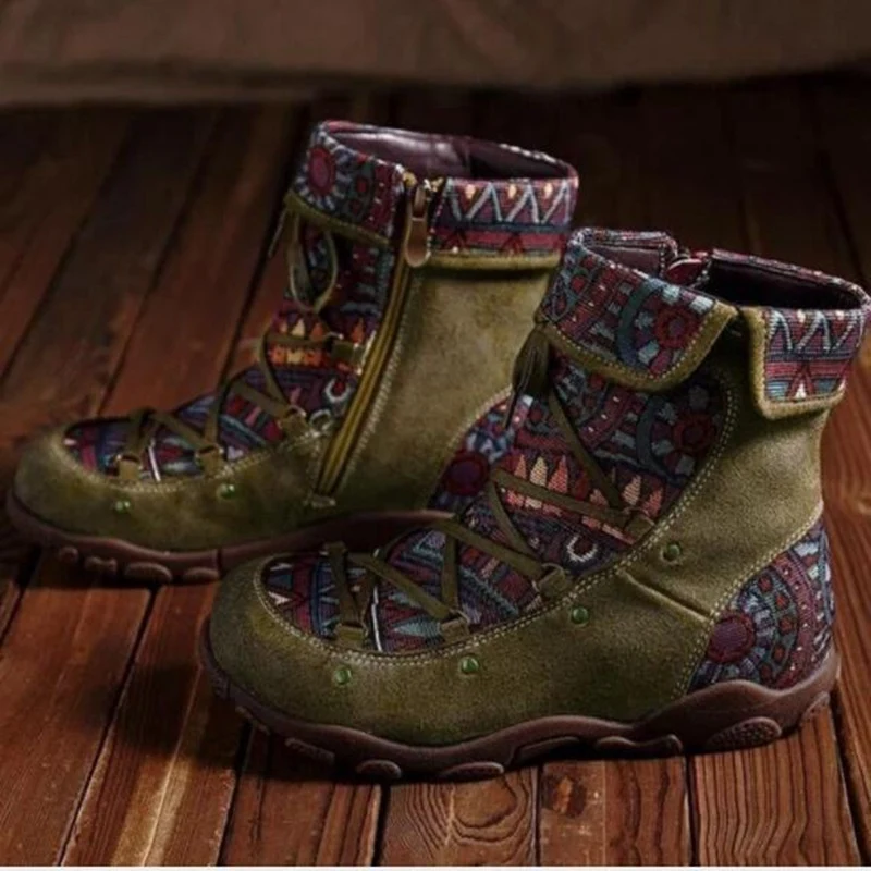 Title 5, Bohemian lace-up womens boots for a stylish an...