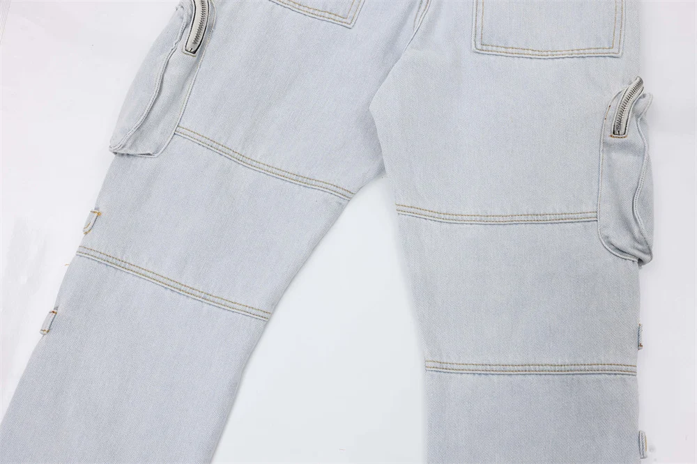 Men's multi-pocket denim trousers overalls, trendy style. Comfortable and practical men's overalls perfect for work or c — photo 10
