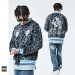 Uniforme de beisebol unissex com bordado National Tide, estilo de rua, estampa de leopardo gradiente, ideal para um visual moderno e descolado. — foto 3