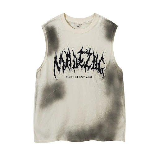 Title 37, Punk Inkjet Distressed Dirty Vest For Women