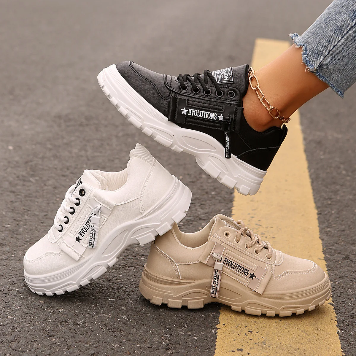 Title 2, Zapatillas Deportivas con Cordones y Cremallera...