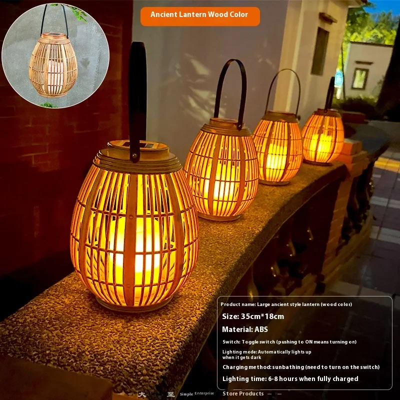 Solar Garden Decoration Bamboo Woven Candle Lights provide warm, decorative outdoor illumination. Enjoy a magical and su — photo 13
