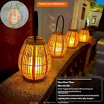 Solar Garden Decoration Bamboo Woven Candle Lights provide warm, decorative outdoor illumination. Enjoy a magical and su — photo 13