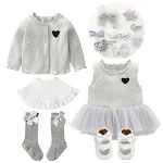 Roupa de bebê recém-nascido estilo Western doce e fofa para meninas Conjunto adorável e macio para fotos e uso diário. Ideal para seu bebê. — foto 4