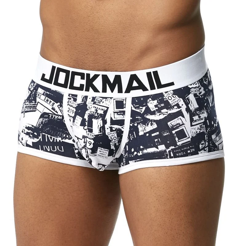 Title 5, Mens Leaf Print Cotton Low Waist Boxer Briefs