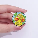 Cartoon Ronde Secret Garden Paddenstoel Bloem Broche - Schattige sieradenaccessoire. Perfect om kleding en tassen op te fleuren. — foto 14