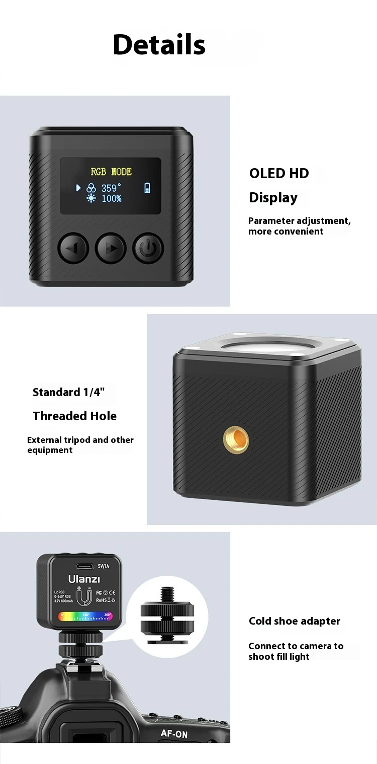 Title 8, Full Color Mini Lithium Magnetic Camera Fill Li...