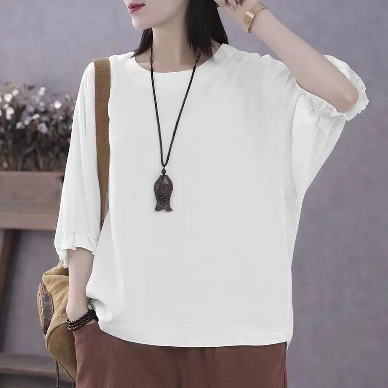 Title 15, Plus Size Batwing Sleeve Loose T-shirt for Summ...