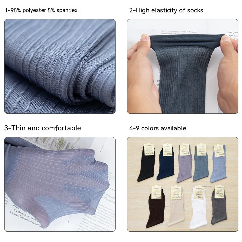 Men's Summer Average Size Solid Color Thin Snagging Resistant Polyester Socks. Comfortable, durable socks perfect for ev — photo 6