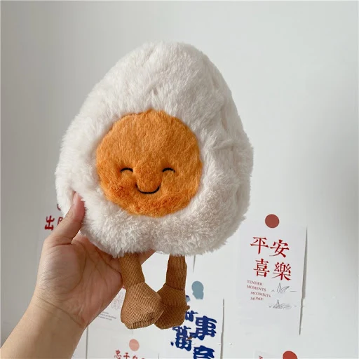 Title 6, Cute Boiled Egg Plush Toy Creative Doll. An ado...